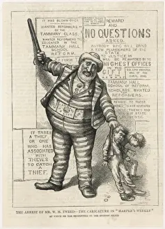 Print of WM TWEED, a caricature portrait