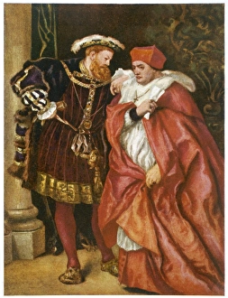 <b class=qtipBold><figcaption>Wolsey with Henry VIII</figcaption></b><br>THOMAS, CARDINAL WOLSEY with King Henry VIII - British Royalty<br><em>© Mary Evans Picture Library</em> Wolsey with Henry VIII