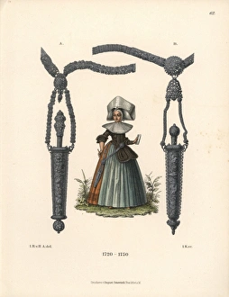 Woman from Augsburg in mid 18th century fashion Woman from Augsburg in mid 18th century fashion