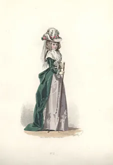 Images Dated 27th January 2019: Woman in chapeau and redingote, era of Marie Antoinette