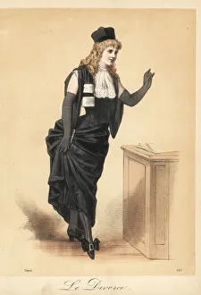 Images Dated 23rd January 2019: Woman in costume as a lawyer from the comedy Le Divorce