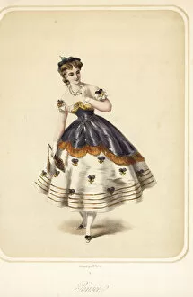 Images Dated 23rd January 2019: Woman in costume as a pansy for a masquerade ball
