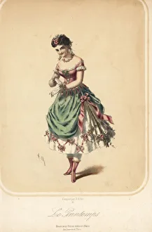 Images Dated 23rd January 2019: Woman in costume of Spring for a masquerade ball