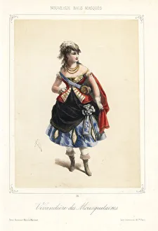 Images Dated 23rd January 2019: Woman in costume as a sutler to the musketeers