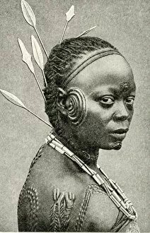Related Images Gallery: Woman with decorative scars, Belgian Congo, Central Africa
