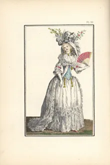 Medallion Gallery: Woman in dress a la turque and high priestess bonnet, 1788