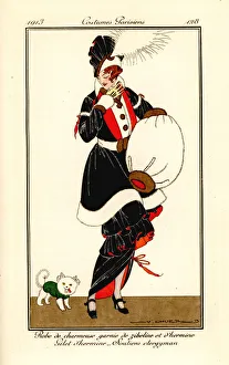 Woman in dress trimmed with zibeline and ermine, 1913 Woman in dress trimmed with zibeline and ermine, 1913