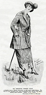 Woman in elegant sports coat and skirt Woman in elegant sports coat and skirt
