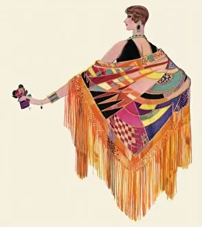 Shawl Gallery: Woman in exotic shawl