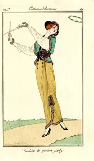 Ballets Collection: Woman in garden party outfit of skirt, blouse