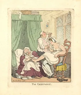Woman having her feet treated painfully by a chiropodist Woman having her feet treated painfully by a chiropodist
