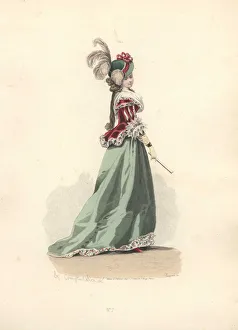Images Dated 27th January 2019: Woman in jacket and skirt, era of Marie Antoinette