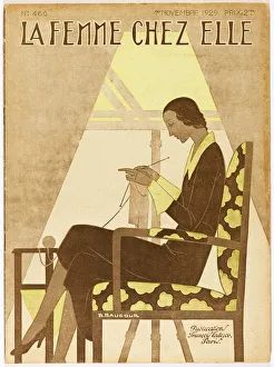 Wool Gallery: Woman Knitting 1929