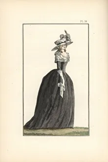 Woman in mourning dress of black taffeta, 1788 Woman in mourning dress of black taffeta, 1788