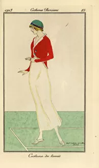 Ballets Collection: Woman in outfit for tennis, 1913