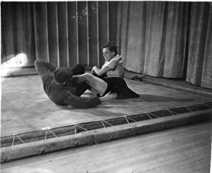 Woman police officer in self-defence training exercise Woman police officer in self-defence training exercise