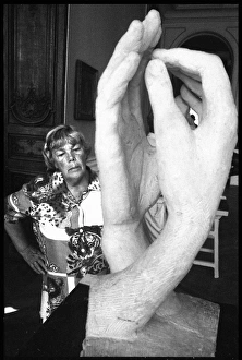 A woman at the Rodin Museum, Paris, France A woman at the Rodin Museum, Paris, France