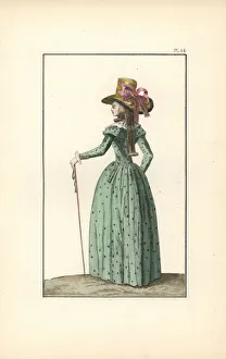 Woman in a sea-green redingote with two collars, 1787 Woman in a sea-green redingote with two collars, 1787