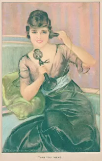 Phone Collection: Woman on the telephone, postcard