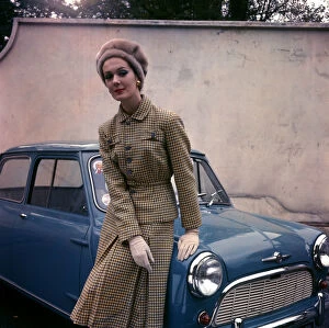The Colin Sherborne Collection: Woman in tweed suit posting with car