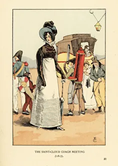 Woman waiting for the Saint Cloud stage coach, 1817 Woman waiting for the Saint Cloud stage coach, 1817
