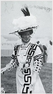 Woman wearing a elegant dress for Royal Ascot. Date: June 1909 Woman wearing a elegant dress for Royal Ascot. Date: June 1909