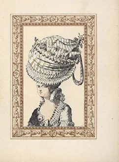 Woman wearing a huge hat called the Happiness of the Century Woman wearing a huge hat called the Happiness of the Century