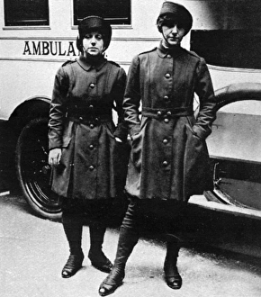 Women ambulance attendants and drivers, WW1 Women ambulance attendants and drivers, WW1