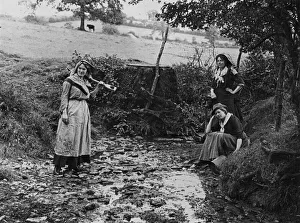 Riverbed Gallery: Women by a brook, 1890s