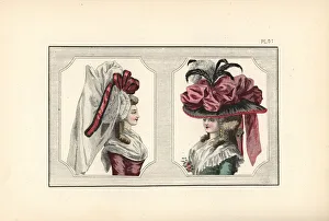 Women in large baigneuse cap and chapeau, 1788 Women in large baigneuse cap and chapeau, 1788