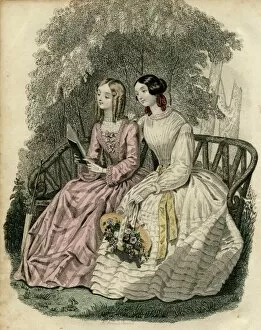 Images Dated 17th October 2011: Two women in the latest French fashions