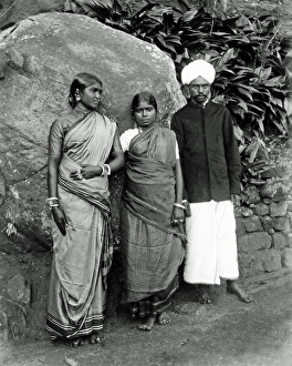 Two women and a man, Ceylon (Sri Lanka) Two women and a man, Ceylon (Sri Lanka)
