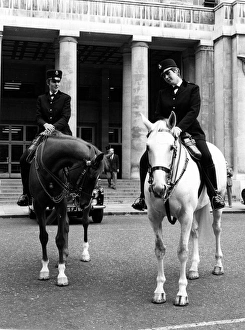 Two women police officers on horseback, London Two women police officers on horseback, London