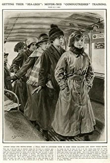 Women training to become motor-bus conductresses 1917 Women training to become motor-bus conductresses 1917