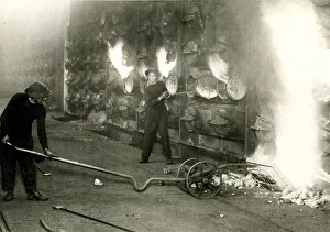 Women workers raking out white hot coke, Vauxhall Women workers raking out white hot coke, Vauxhall