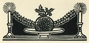 Woodcut print in Come Christmas Woodcut print in Come Christmas