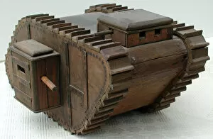 Images Dated 24th May 2006: Wooden model of a British tank, WW1