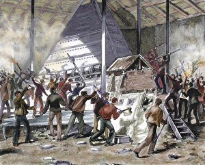 Striker Gallery: Workers strike in Jumet (Belgium) on 26 March 1886. Strikers