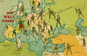World Gallery: World War One Combatants - Map of Europe