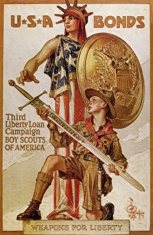Contemporary Gallery: WORLD WAR I (1914-1918). Poster USA BONDS Third Liberty Loa
