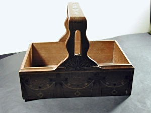 World War One POW wooden inlaid basket World War One POW wooden inlaid basket