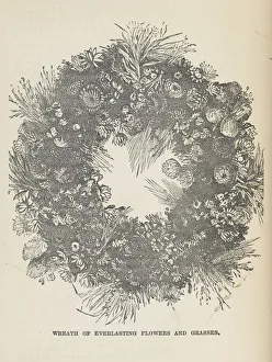 Wreath of everlasting flowers and grasses Wreath of everlasting flowers and grasses