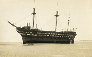 Wreck of a Ship of the Line - beached at Bideford, Devon Wreck of a Ship of the Line - beached at Bideford, Devon