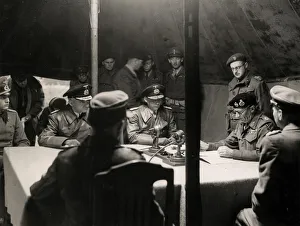 WW II - German officers surrender to General Montgomery WW II - German officers surrender to General Montgomery