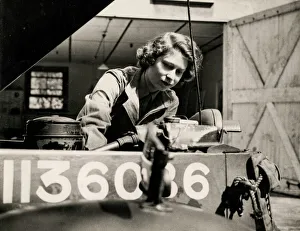 WW II - Princess Elizabeth working as a mechanic WW II - Princess Elizabeth working as a mechanic