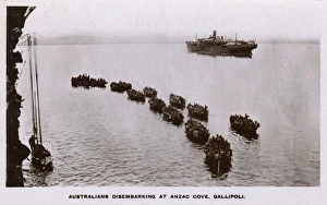 WW1 - Australians disembarking at Anzac Cove, Gallipoli WW1 - Australians disembarking at Anzac Cove, Gallipoli
