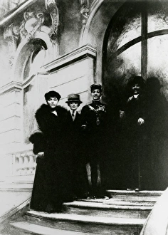 WW1 - Guynemer with proud relatives at his home in Compiegne WW1 - Guynemer with proud relatives at his home in Compiegne