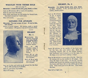 WW1 knitting booklet patterns, knitted helmets WW1 knitting booklet patterns, knitted helmets