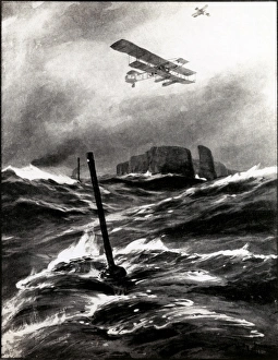 WW1 - Patrolled U-Boat over Heligoland, German Islands WW1 - Patrolled U-Boat over Heligoland, German Islands