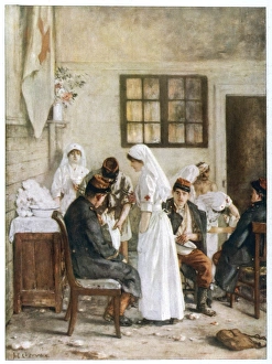 <b class=qtipBold><figcaption>Ww1/Poitiers Fist Aid</figcaption></b><br>World War One : French soldiers receive first aid at Poitiers station, France<br><em>© Mary Evans Picture Library</em> Ww1/Poitiers Fist Aid
